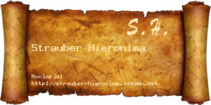 Strauber Hieronima névjegykártya